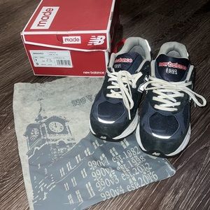 New Balance 990v3 Leather-Trimmed Suede & Mesh Sneakers